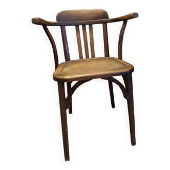 Authentique fauteuil bistrot vintage en bois courbé