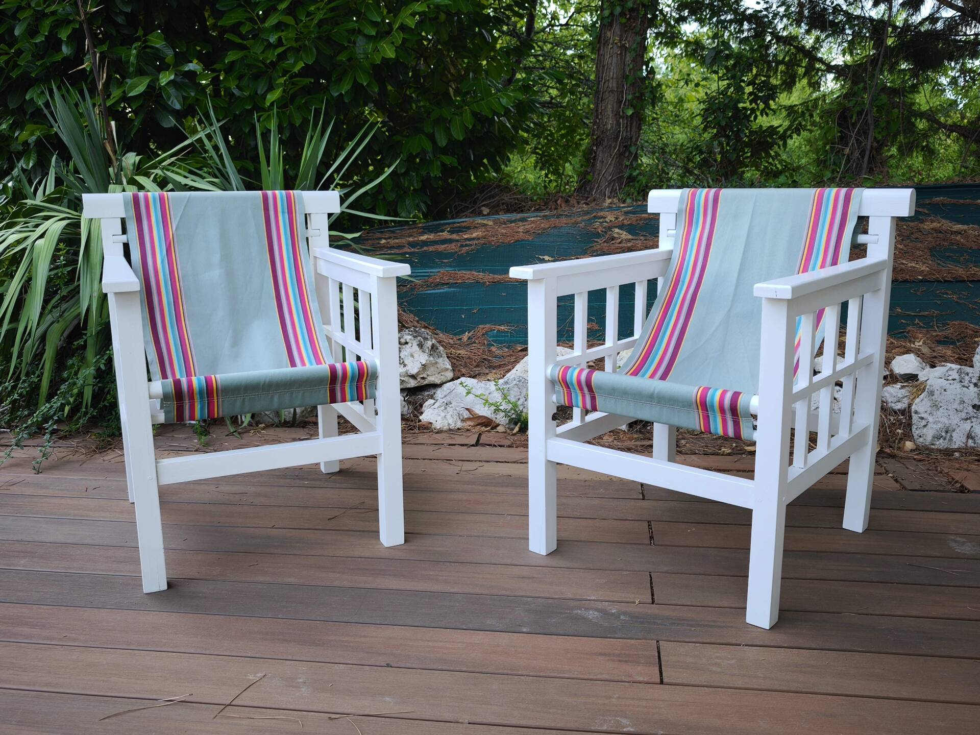 Pair of "hammock" armchairs by Robert Mallet Stevens