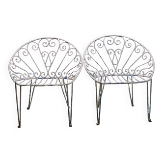 Paire de Fauteuils de Jardin