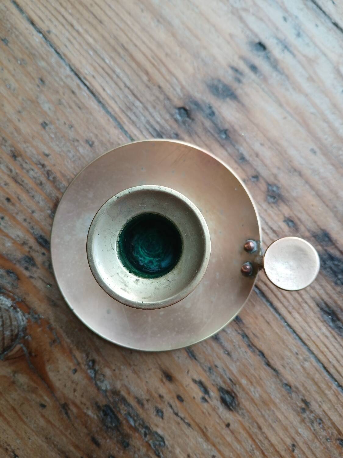 Cellar rat brass candle holder