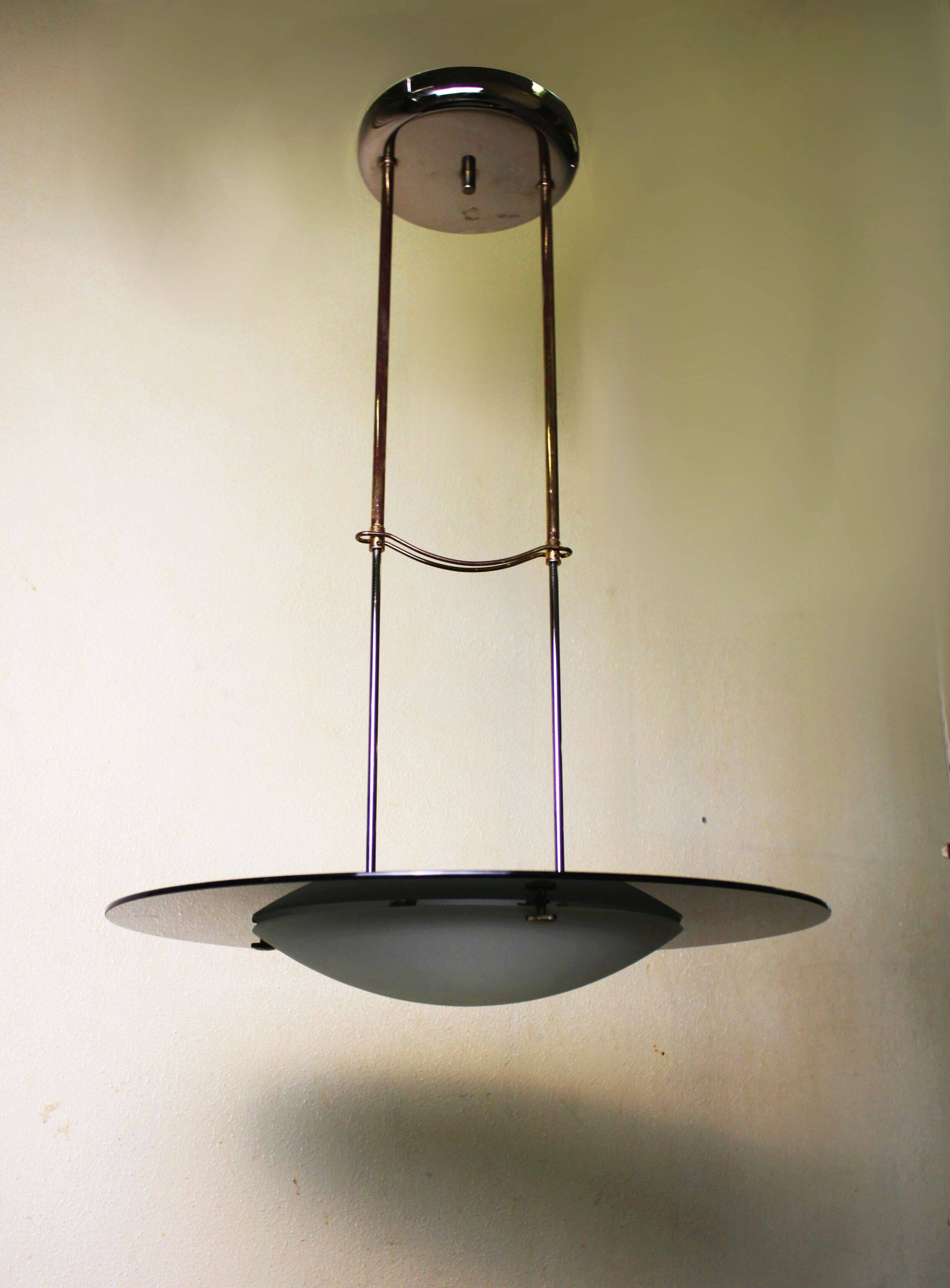 Modernist glass pendant light, 70s