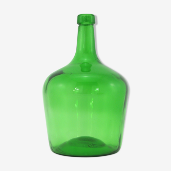Bonbonne dame-jeanne en verre couleur vert bouteille - contenance 2 litres - vintage années 70