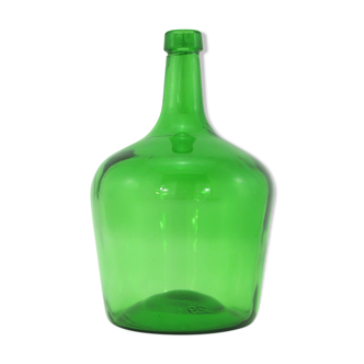 Lady-jeanne bottle-green glass canister - 2 litre capacity - vintage 70s