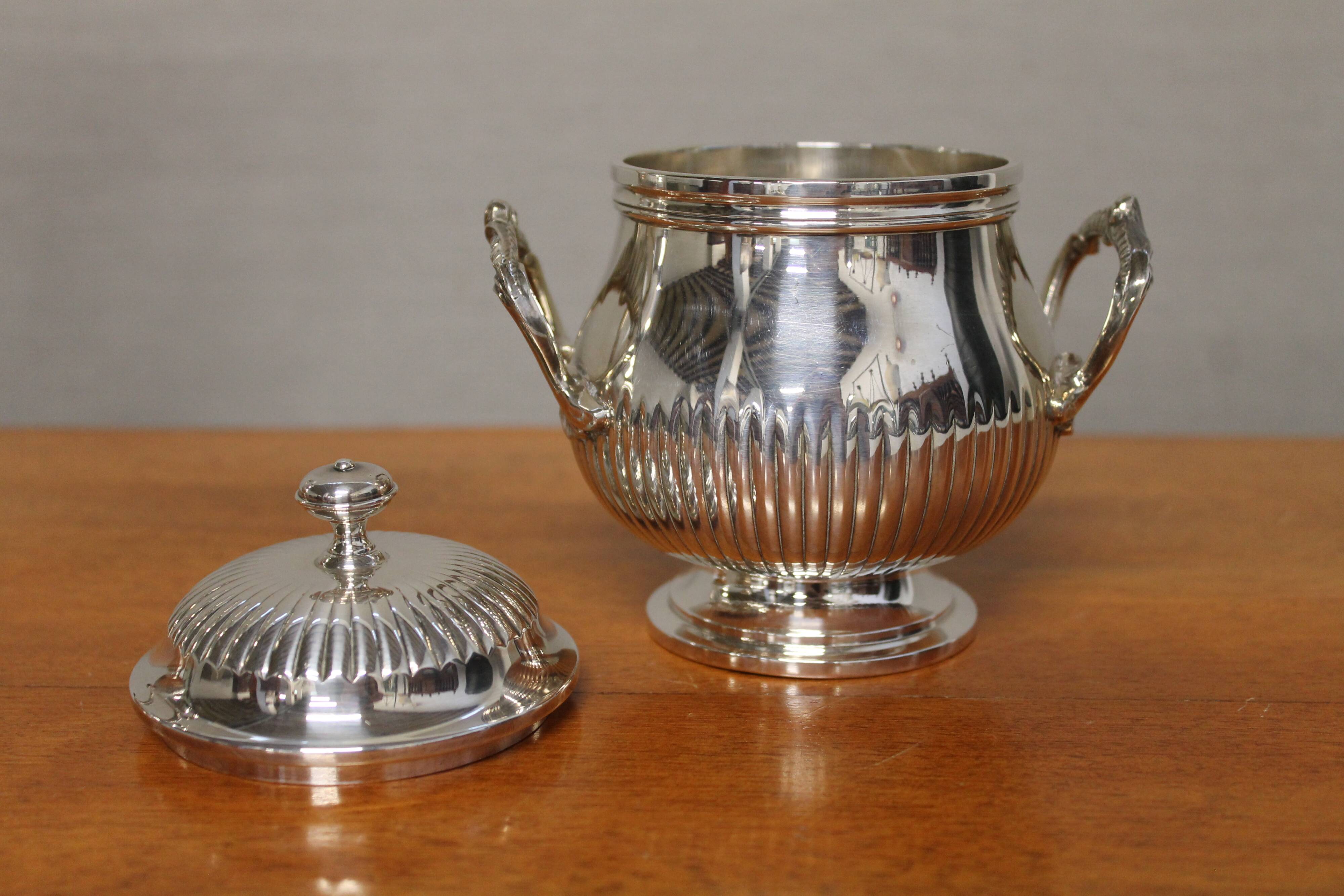 Silver metal coffee set - christofle - gallia collection