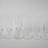 Set of 6 champagne flutes engraved 1960