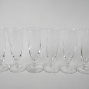 Set of 6 champagne flutes engraved 1960