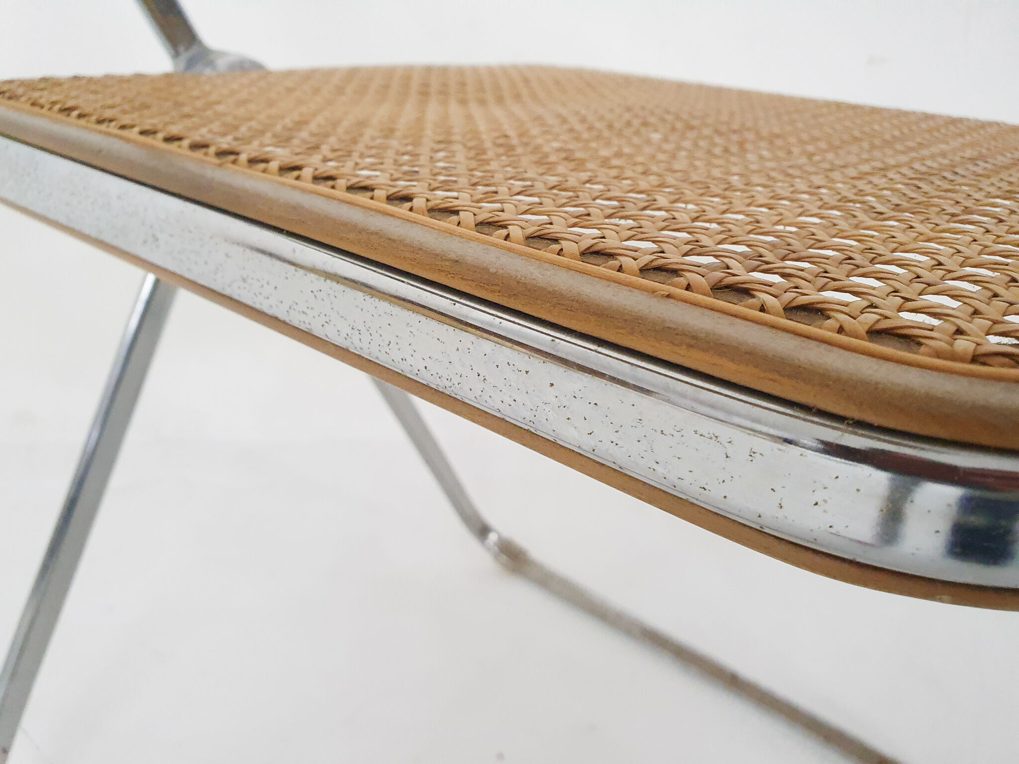 Webbing folding chair by Giancarlo Piretti for Castelli, model Plia, Italy 1967