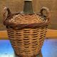 Dame-jeanne in 10L glass and wicker basket, old
