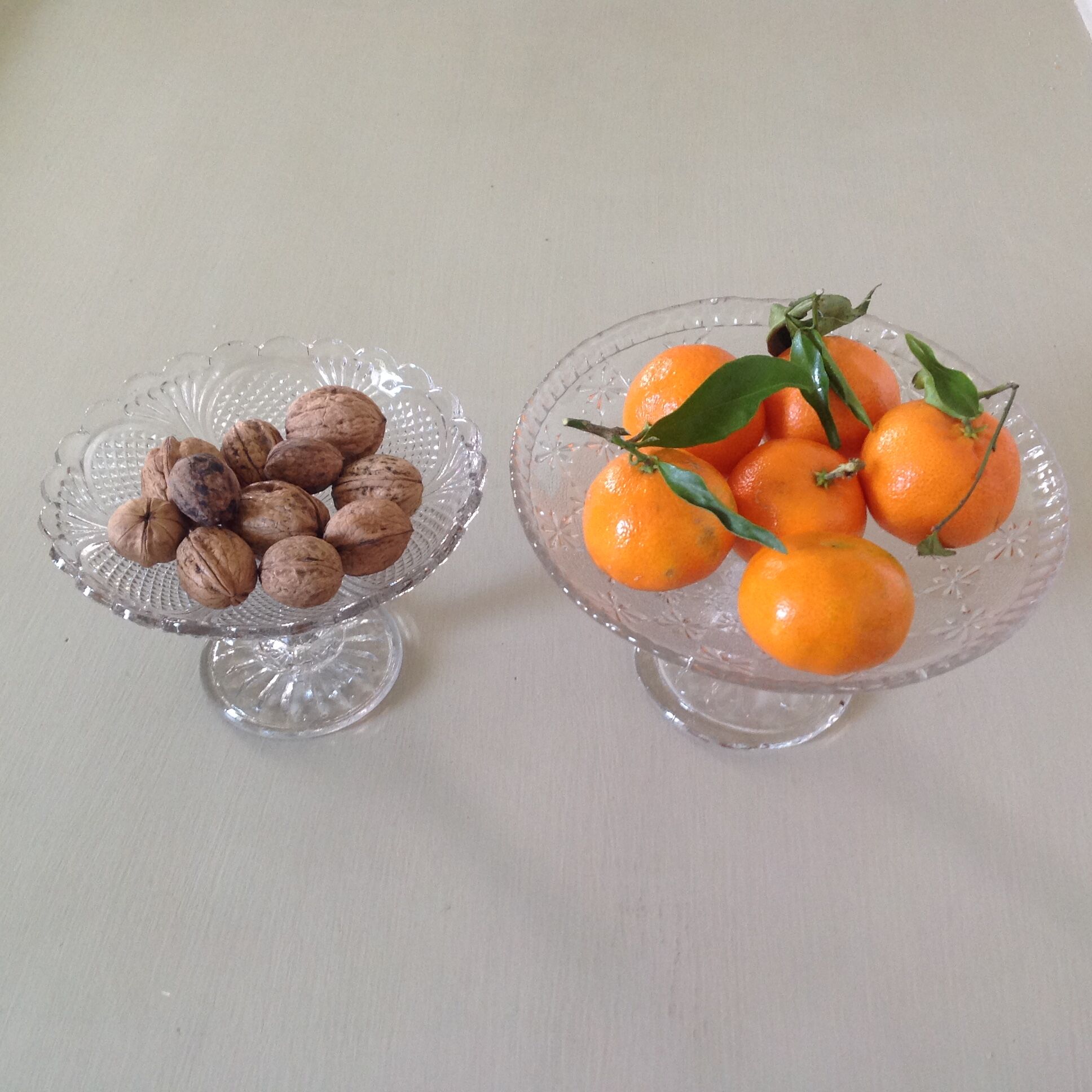 Duo of cut fruit on foot