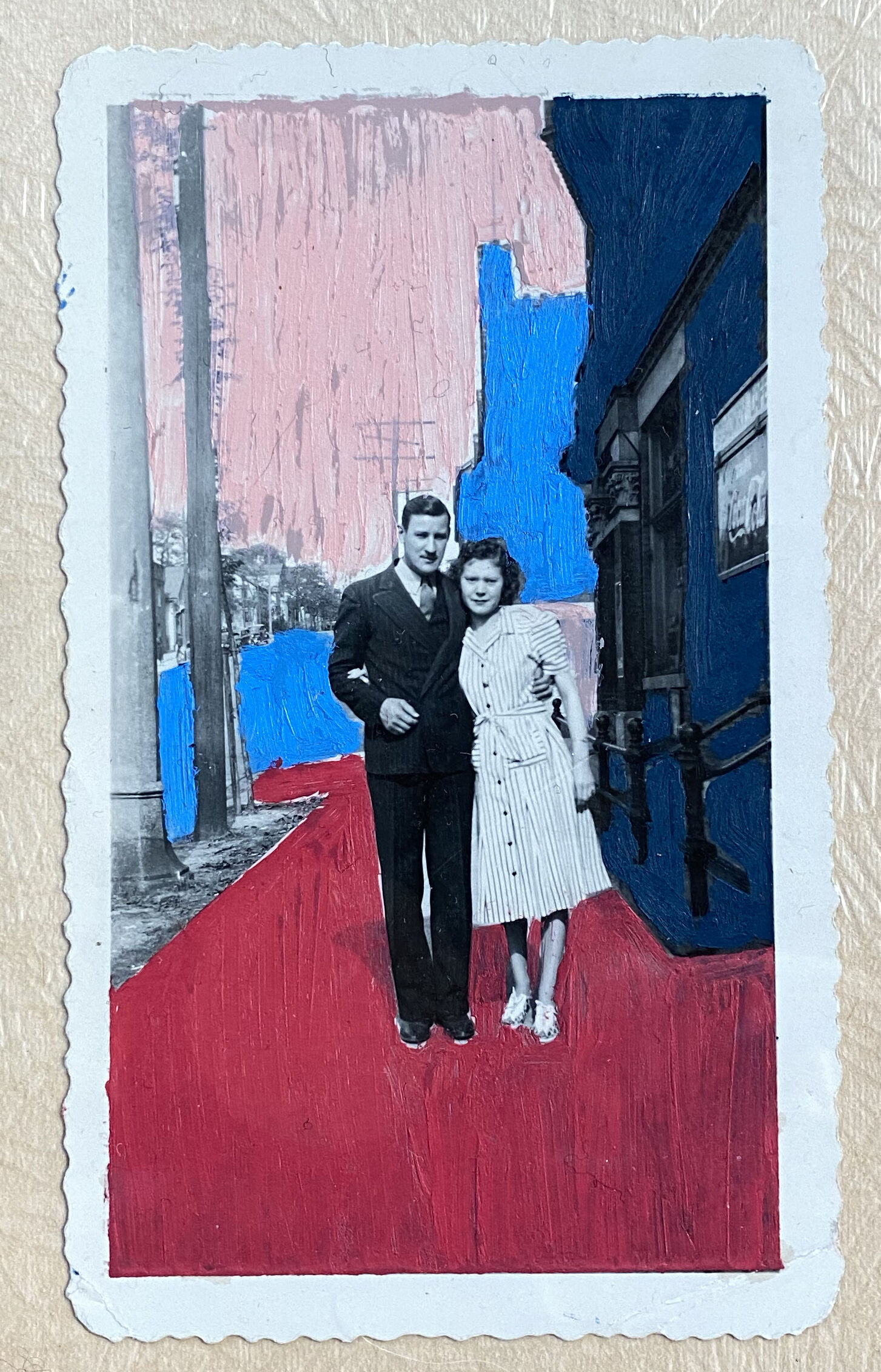 bold pastels in old photo - Canada 1949