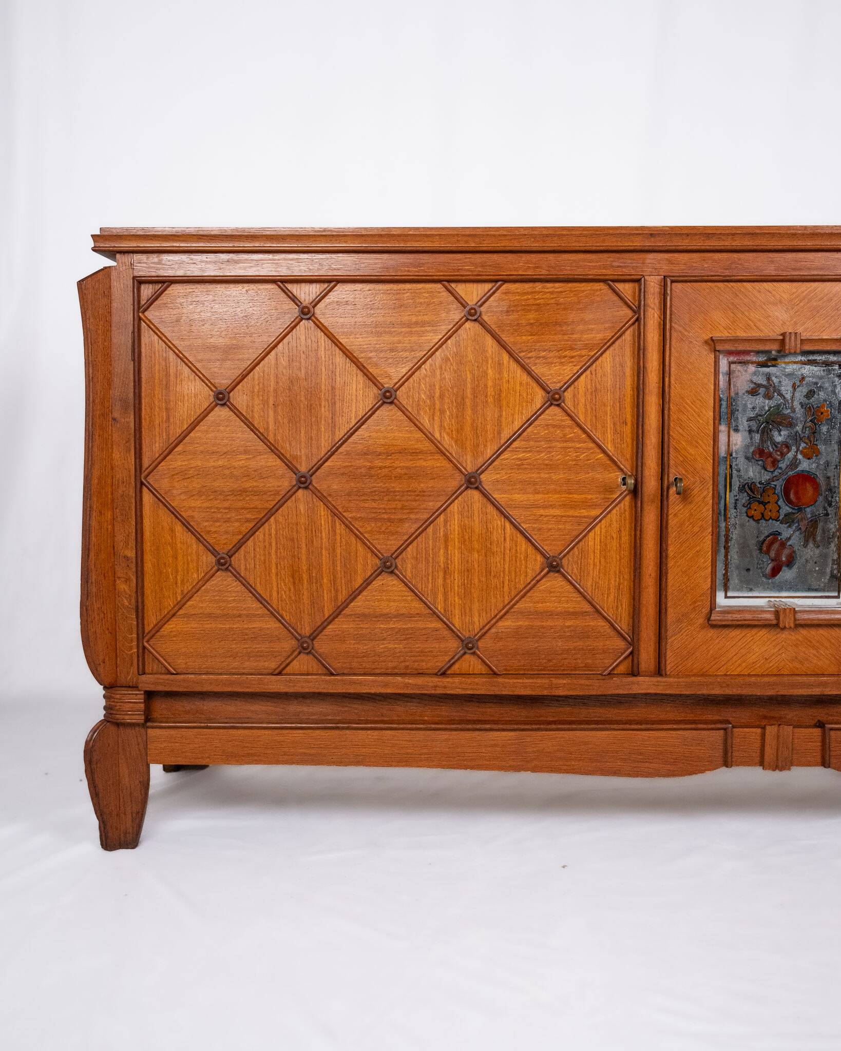 Art Deco oak buffet with crossbars, France, 1940s