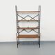 Vintage Italian bookshelf in teak and metal from the 1960s.