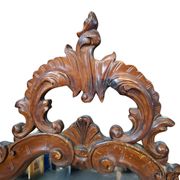 Specchio Antico Originale 1870 In Noce Massello Intagliato Stile Rococò