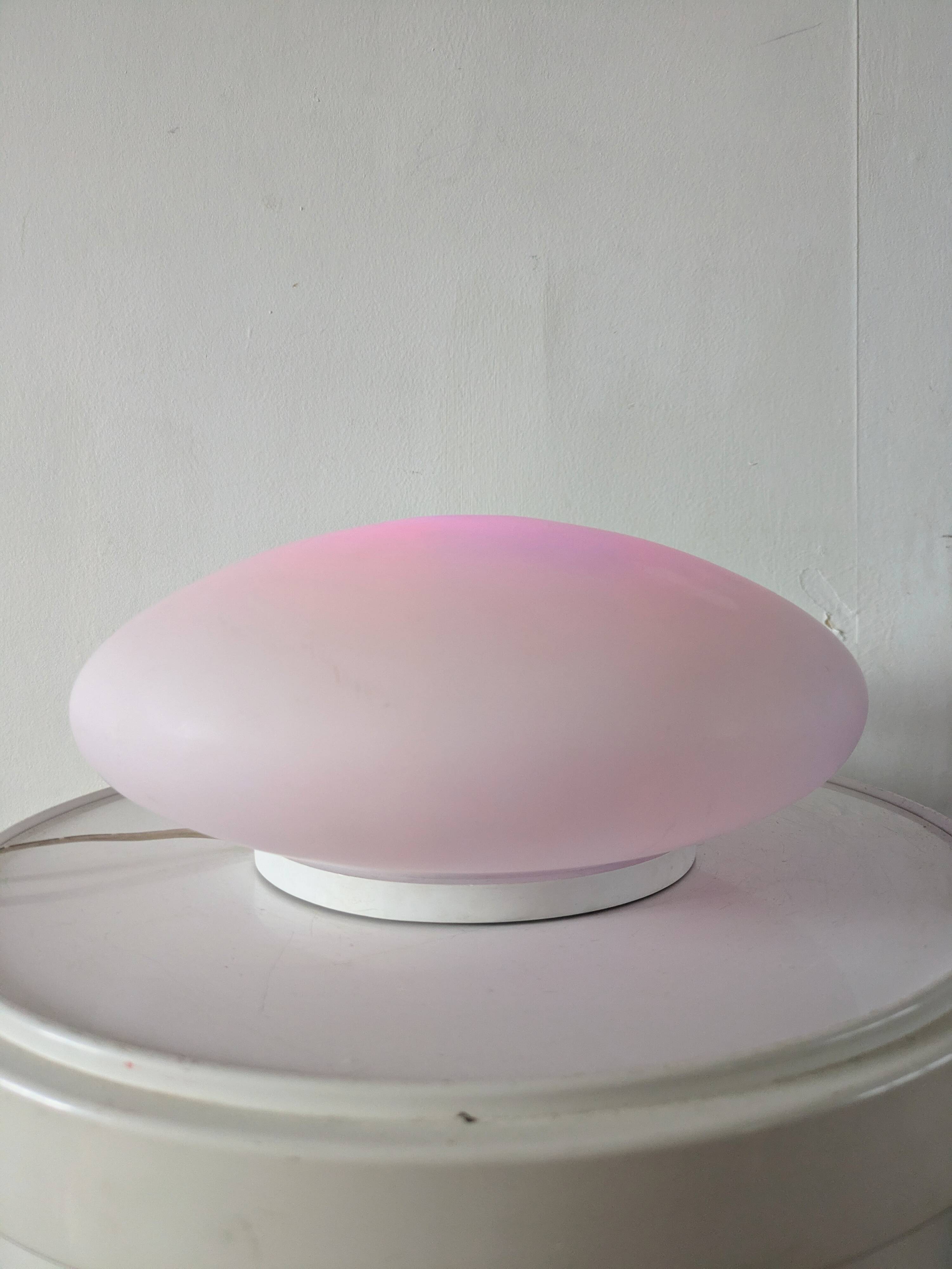 White opaline pebble lamp dlg Joseph André Motte