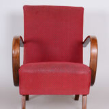 Red art deco armchair - 1930s czechia