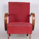 Red art deco armchair - 1930s czechia