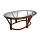 Rattan table and glass