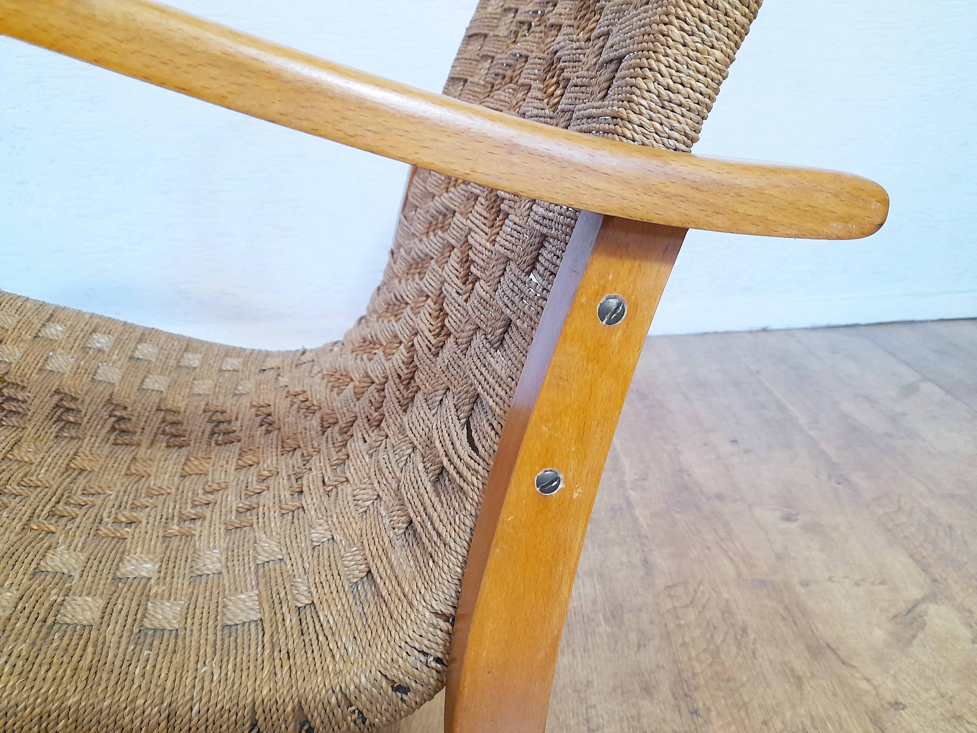 Armchair in rope and wood by Ercih Dieckmann 1930