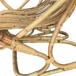 Vintage bamboo rattan armchair Tito Agnoli circa 1960