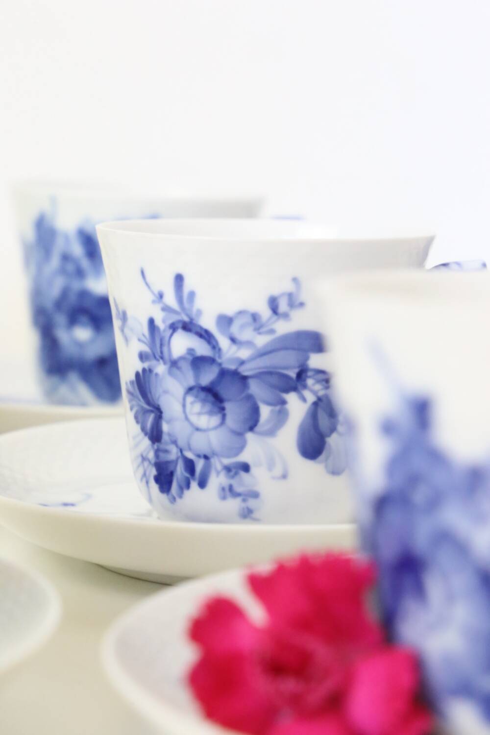 Pair of Blue Flowers Royal Copenhagen cups