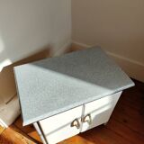 Buffet low tole emaillee (kitchen furniture) years 1950, 61cm x 40cm x 61cm