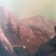 Ancient oil on canvas painting North American waterfall landscape