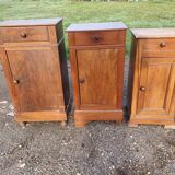 3 Walnut Nightstands 19th