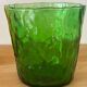 Vintage set of 6 Italian-made glasses, green and amber textured effect