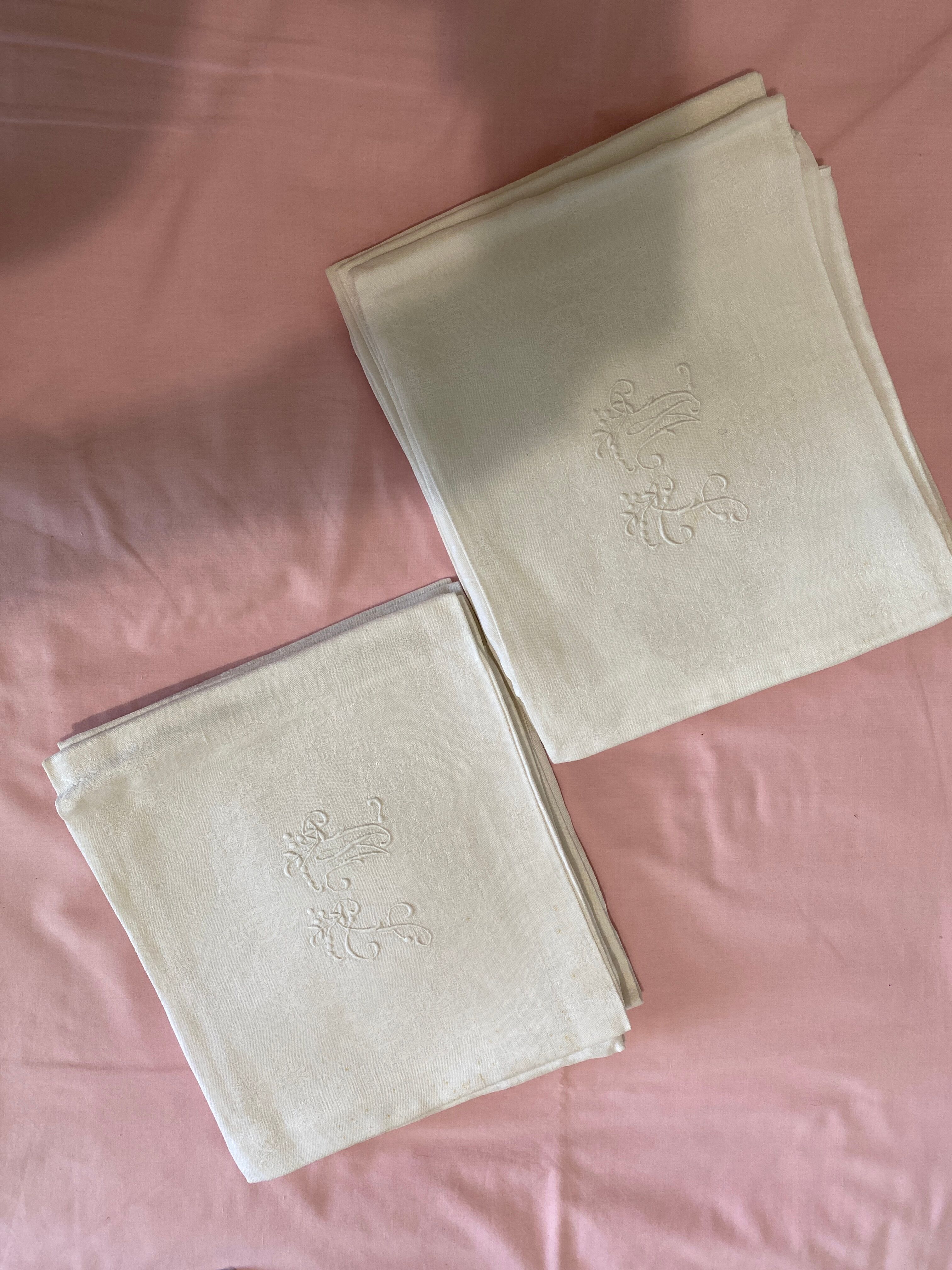 Set of very large ML monogram towel