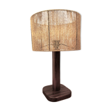 Vintage Pine & Teak Table Lamp with new Shade, 70s.