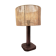 Lampe de table vintage en pin et teck avec nouvel abat-jour, années 70.