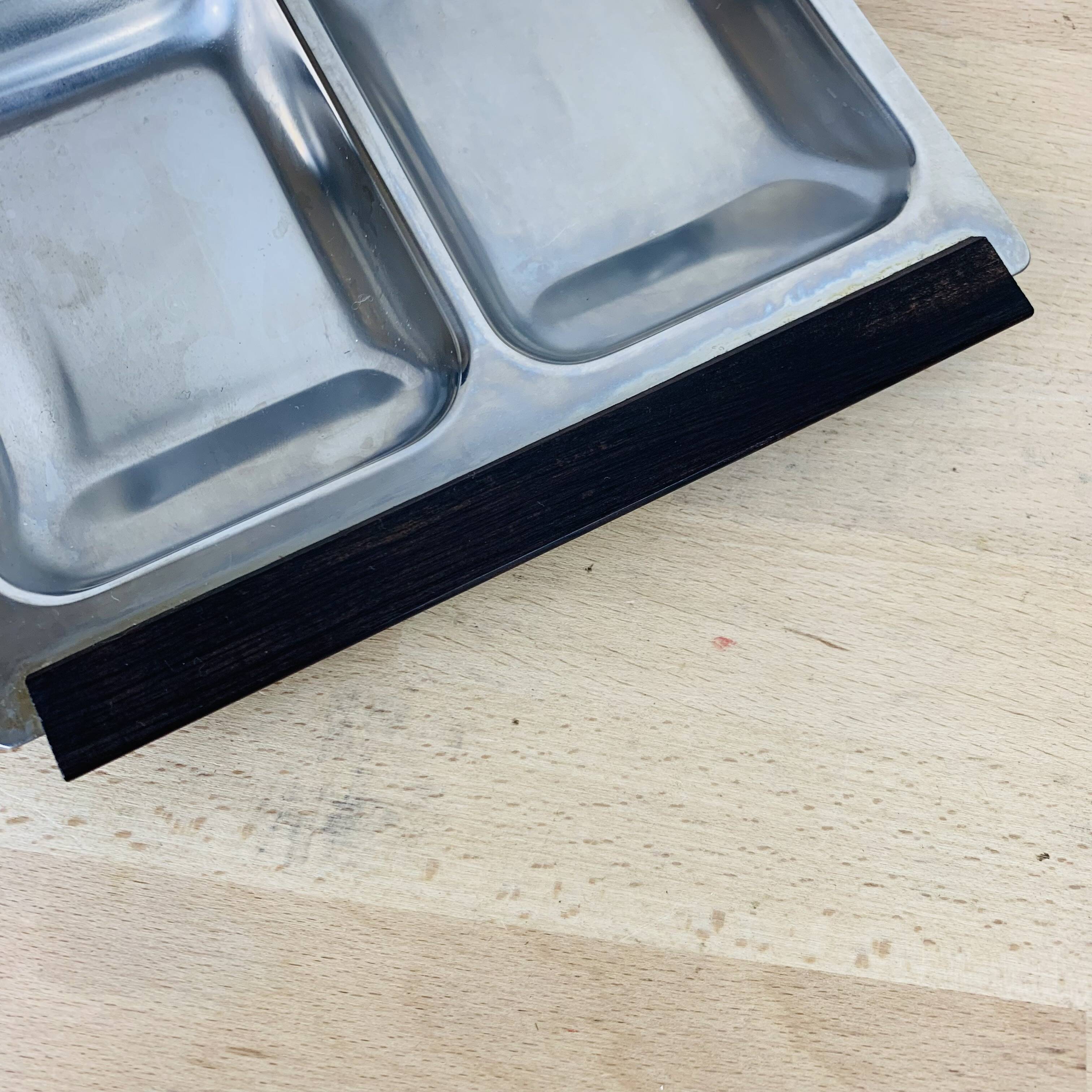 Danish Scandinavian teak stainless steel appetizer tray