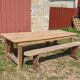 Table de ferme et ses deux bancs