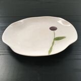 Plat décor fleur mauve