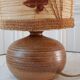 Sandstone lamp and lampshade in dried flowers 70s