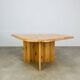 Table basse en pin massif forme organique, années 80
