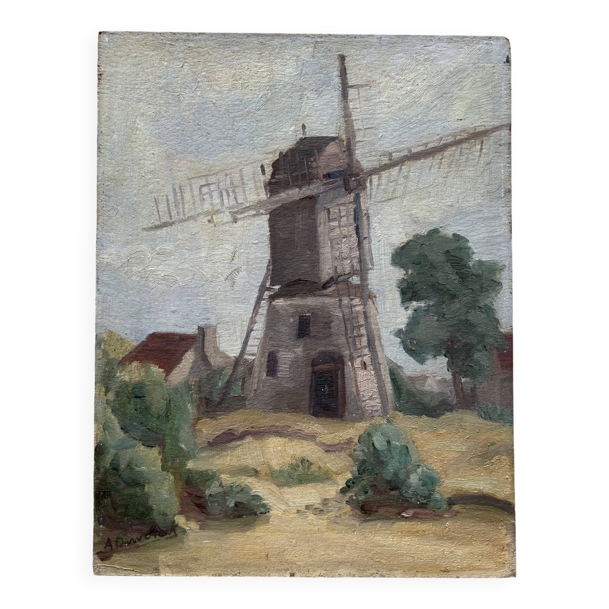 Huile sur carton signée A. Duwotock