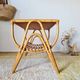 1960s rattan coffee table - blue top