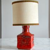 Red ceramic table lamp from Germany, 1970s