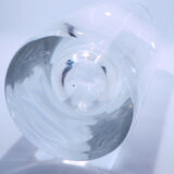 Signed carafe in transparent glass with cap