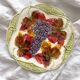 Antique plate in barbotine grapes and vine leaves from Orchies