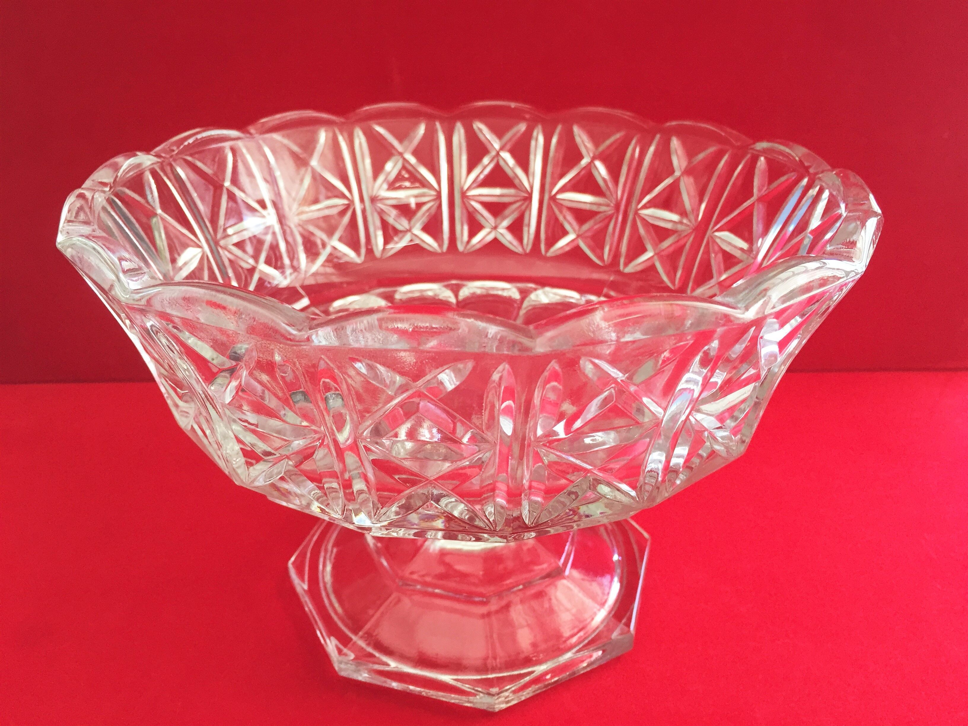 Crystal cup solid vintage centerpiece