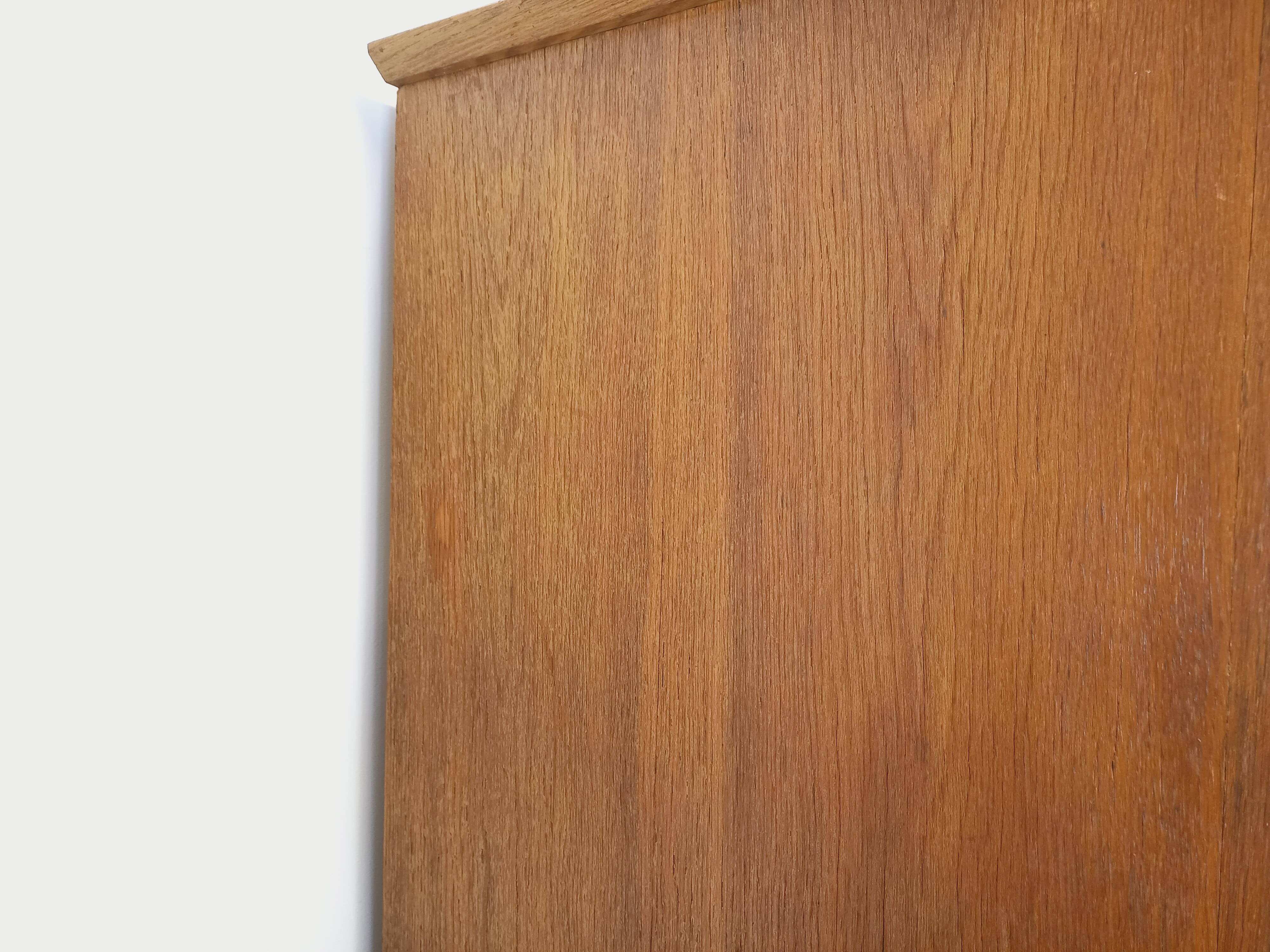 Vintage oak wardrobe from the 1960s.