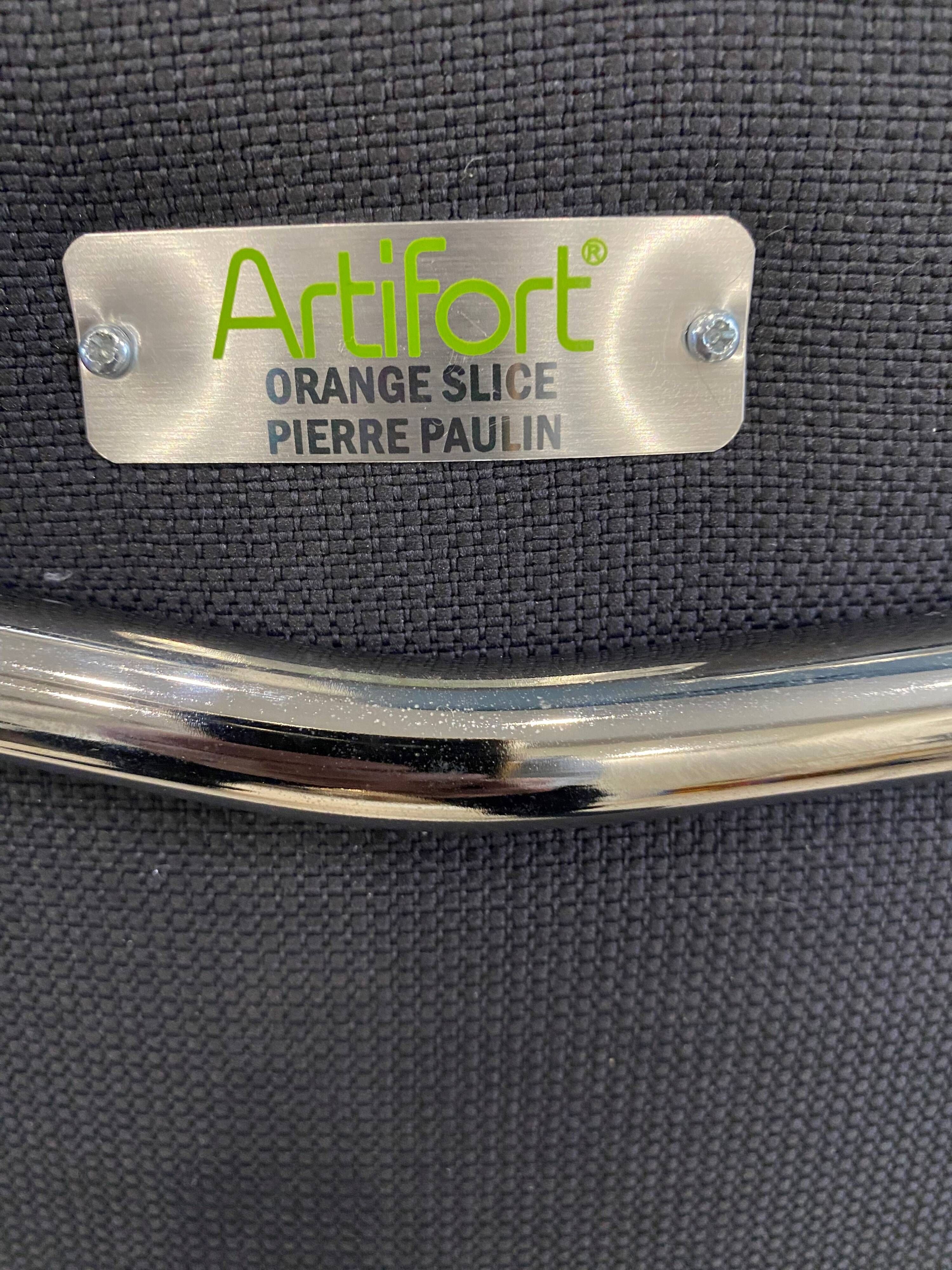 Orange Slice 437 grey armchair by Pierre Paulin for Artifort, 1980