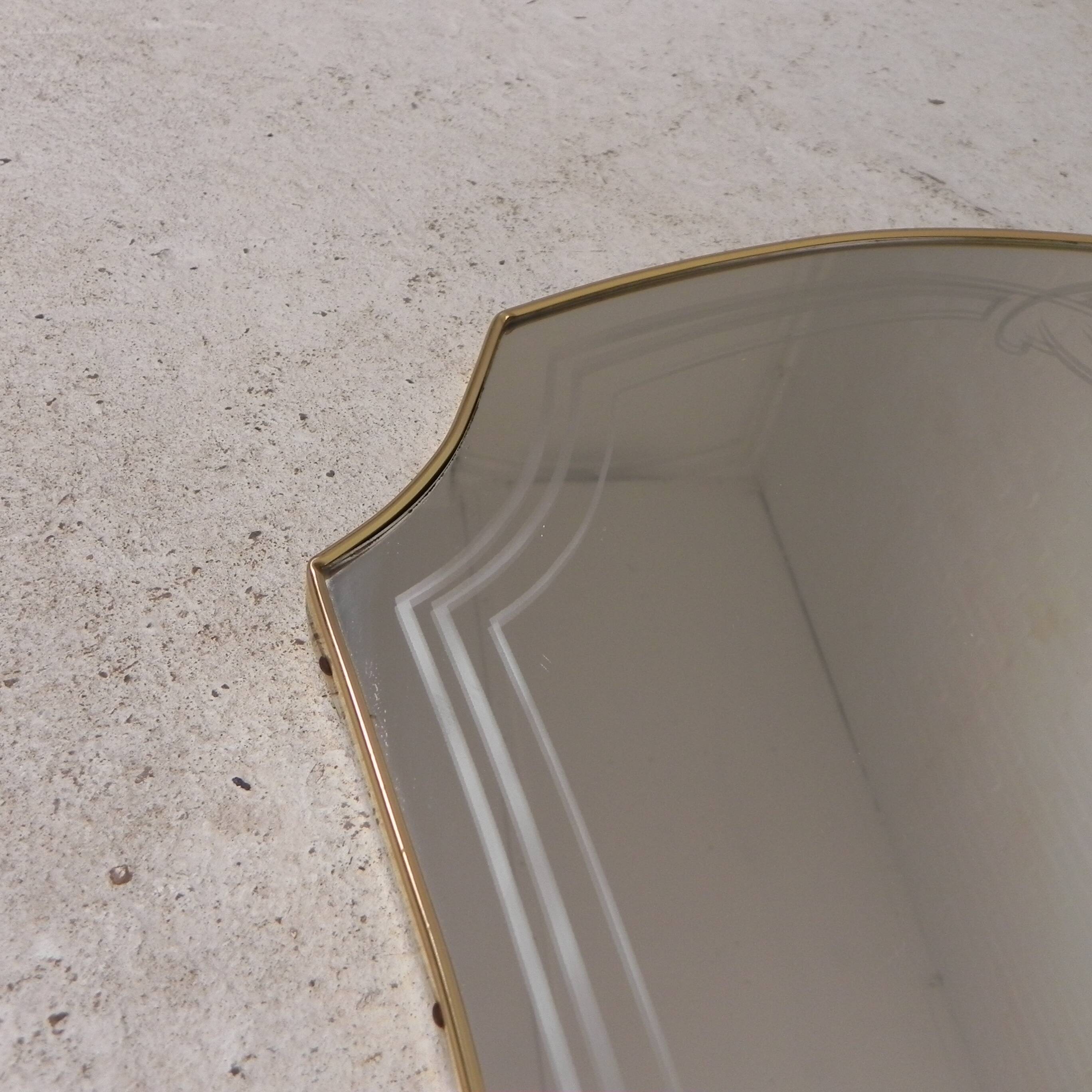 Vintage mirror with gold rim, 1960s