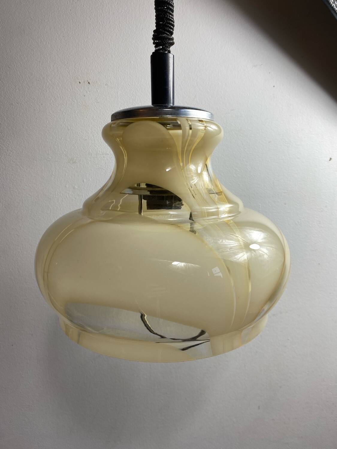 Glass pendant light, 1970s, Murano glass