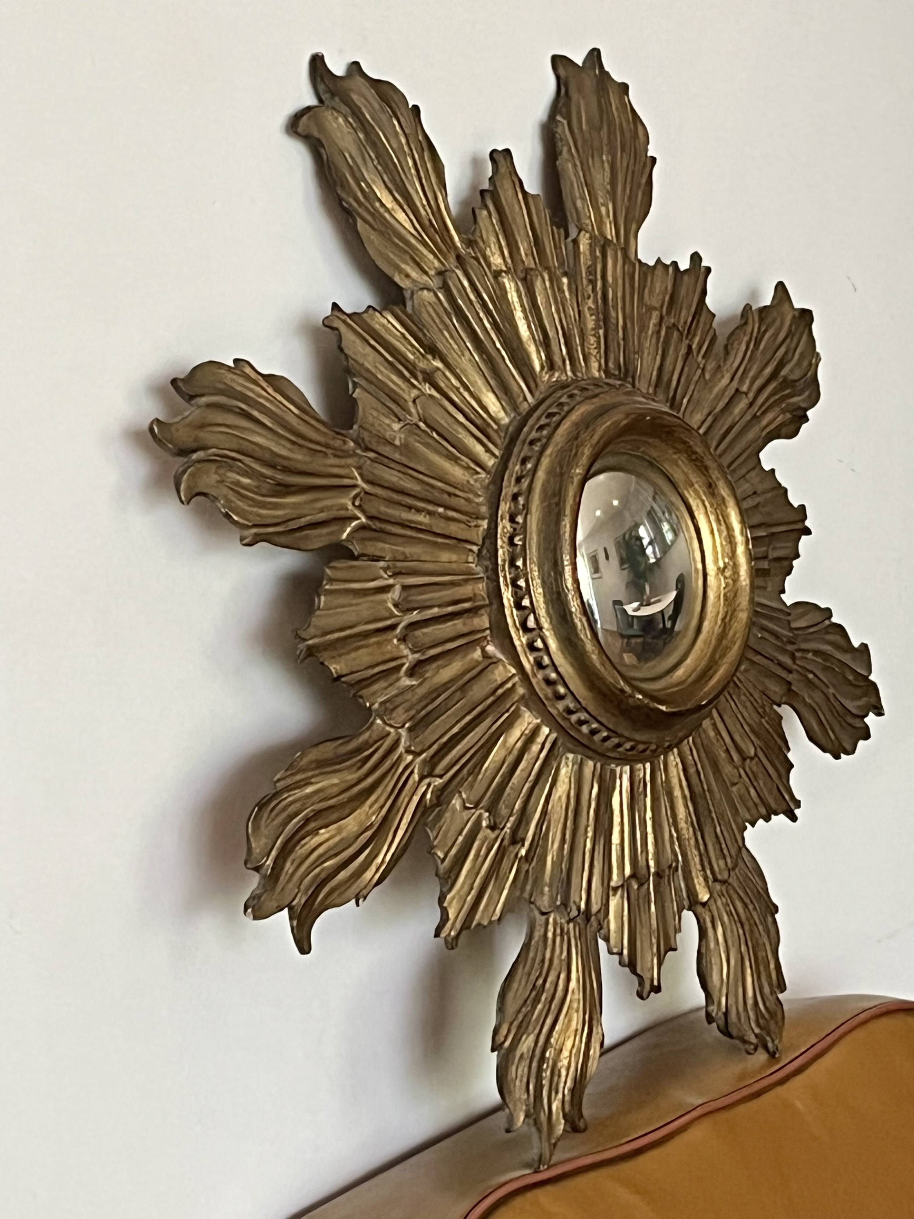 Sun mirror - Witch's eye - Wood - 1950s
