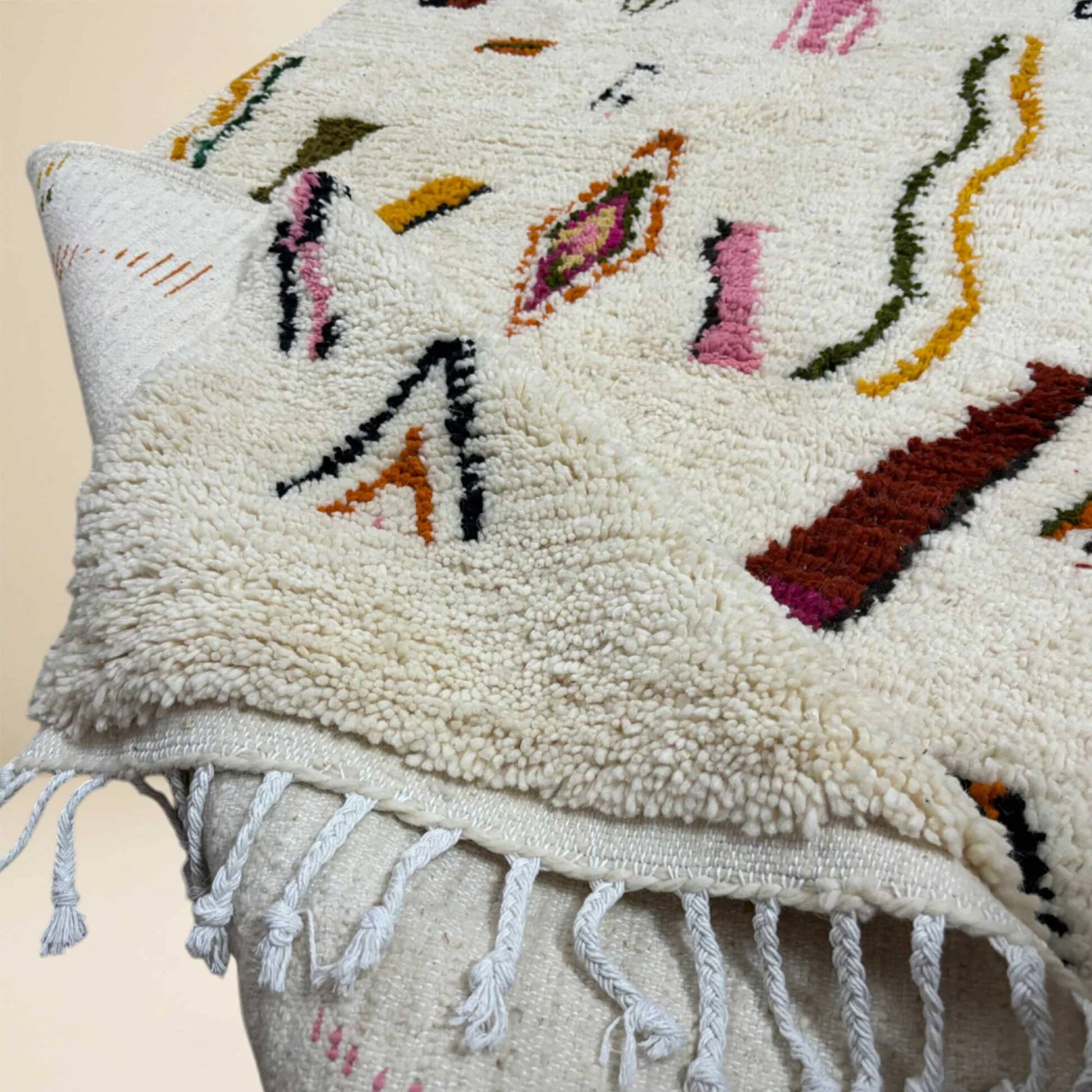 Beni Ouarain Berber Rug • Colorful Abstract Patterns