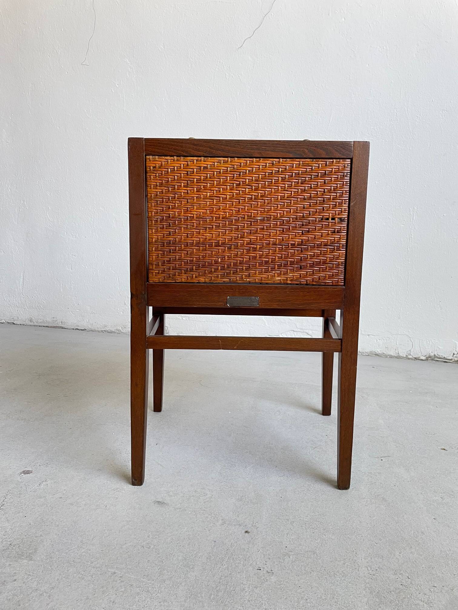 Wilhelm Schmidt Oak and Cane Armchair for Prag-Rudniker Wickerwork, c. 1902