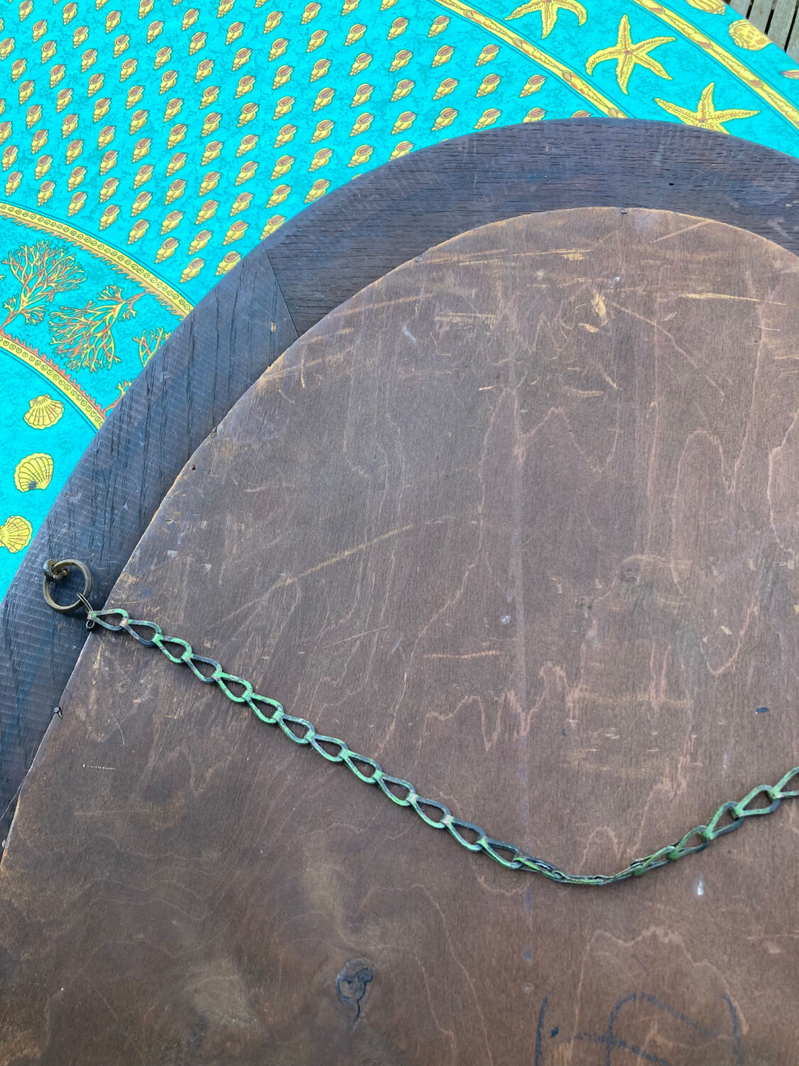 Beveled wooden mirror 52x82cm